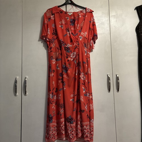 Monsoon Wrap over Tea Dress Size 20 eBay