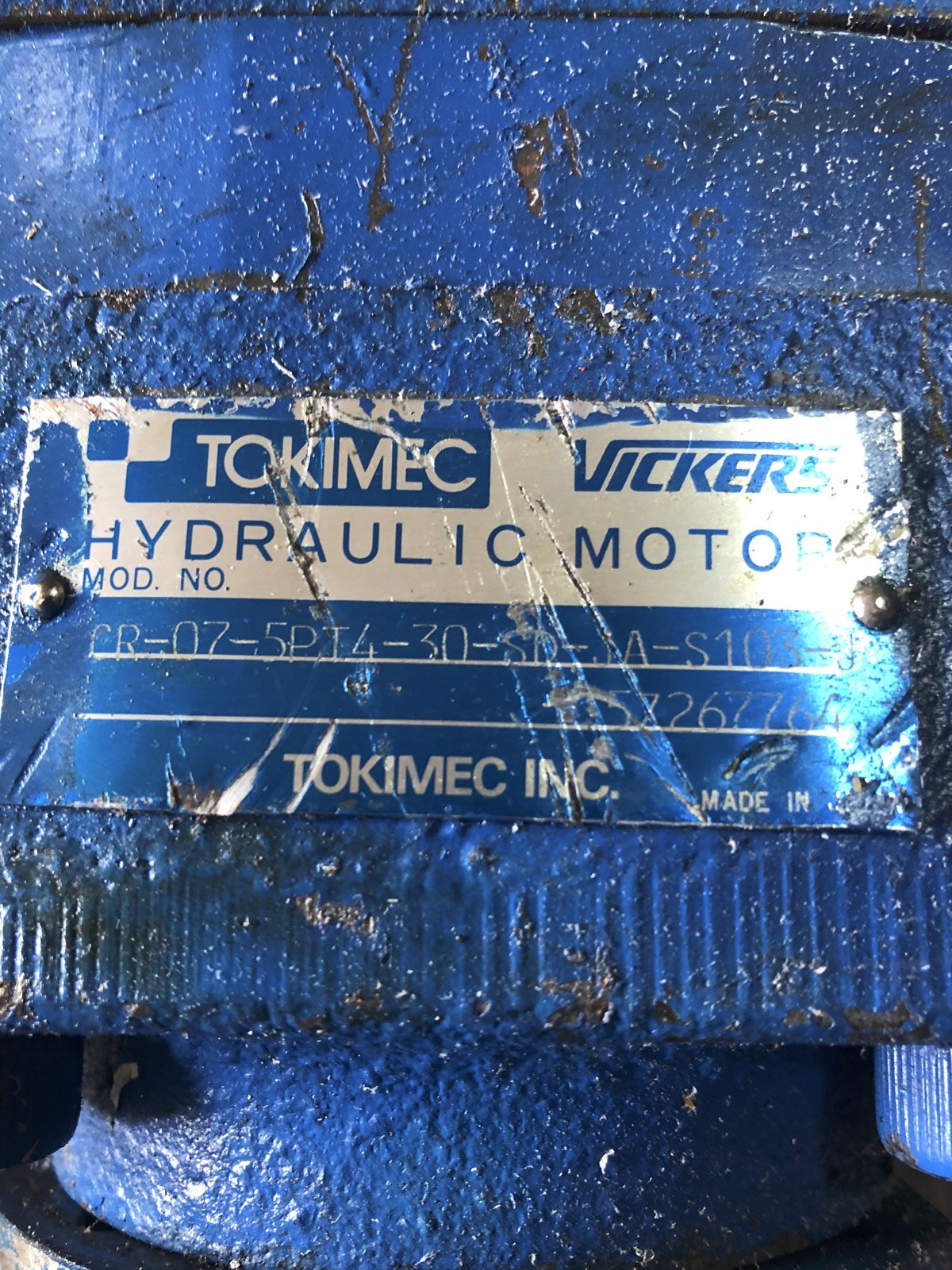 TOKIMEC VICKERS CR075PT430SDJAS103J HYDRAULIC MOTOR eBay