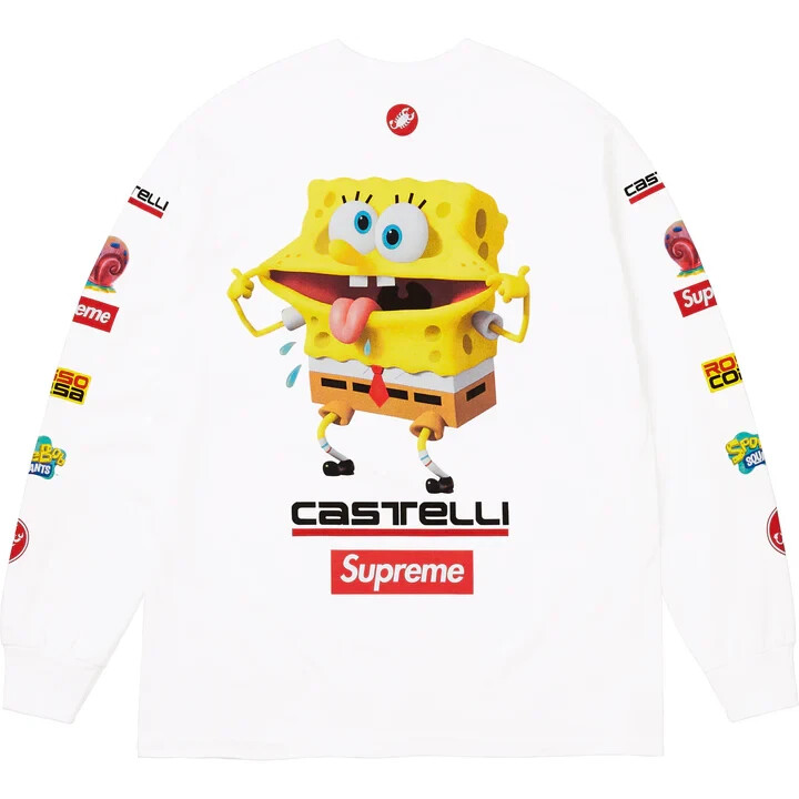 Supreme SpongeBob Castelli Racing L/S Tee White | eBay