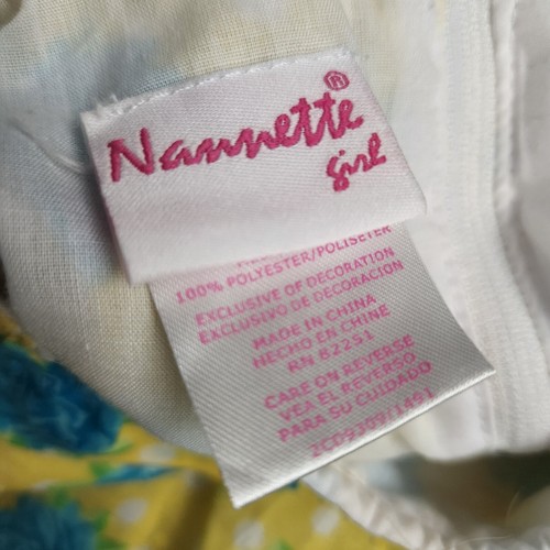 Nannette Girl Dress Bright Yellow Bright Blue Floral Size 6 Tulle Petticoat - Picture 7 of 7