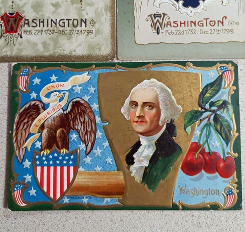 Lot 3 Antique Poastcards GEORGE WASHINTON President's Day Patriotic - Picture 4 of 8