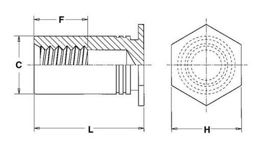 BSO-3.5M3-8ZI Blind Threaded Standoff Penn Engineering PEM Hardened Steel 100pcs - Picture 3 of 3