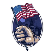 Peoples Hands Holding United States Flag Bumper Sticker Military Vinyl Decal 5"