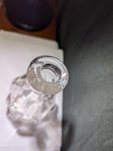 ANTIGUA BARRA DE CRISTAL CORTE TRASERO JARRA BOTELLA JARRA SIN TAPÓN 8 1/2" #1A - Imagen 11 de 12