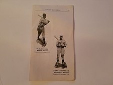 Fred Freddie Lindstrom & Wally Berger 1933 Louisville Slugger Sheet VERY RARE!