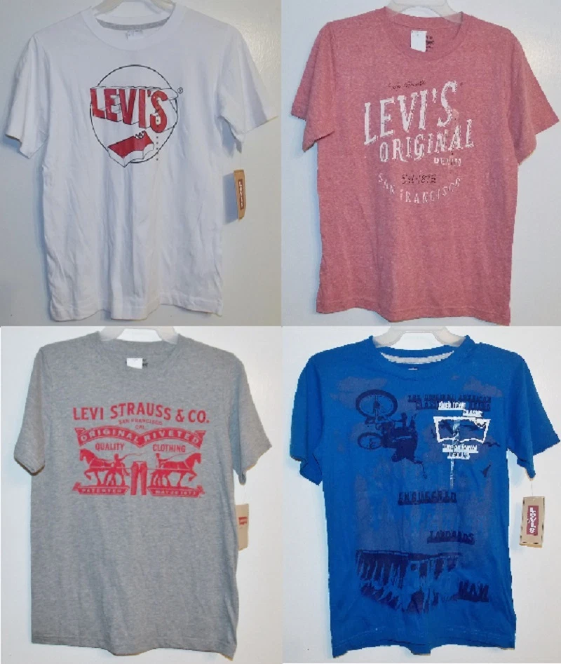 Levi&#039;s Boys T-Shirts 4 Styles &amp; Colors Sizes M 12-14 or Lg 16-18 NWT | eBay