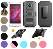 For Motorola moto Z2 Play Z2 Force Case Magnet Mount Holster 2 Kick stand Cover