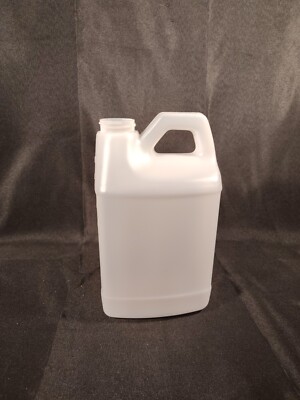 60 Pack Uline Half Gallon Plastic Jug F-Style Natural No Caps 64 Oz Polythylene