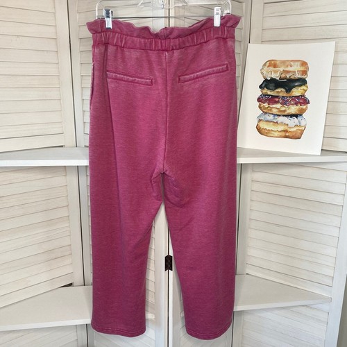 7 For All Mankind pink cropped jogger sweatpants size medium NWT - Picture 6 of 9