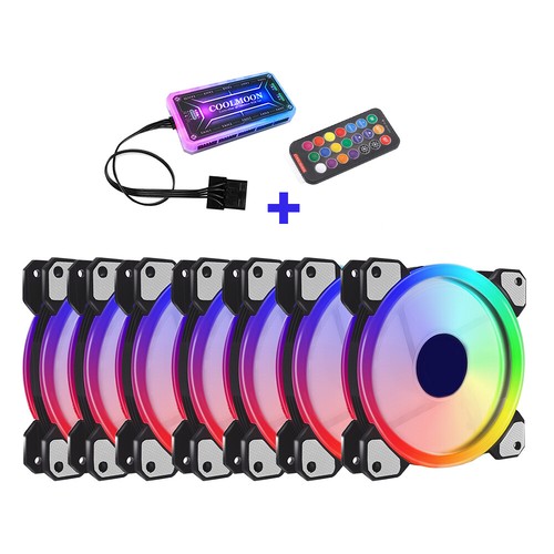 1-10 Ventilateur de Boîtier LED Aura PC Case Fan RGB Coolmoon 120mm Ventilateur Hub Controller - Photo 17/21