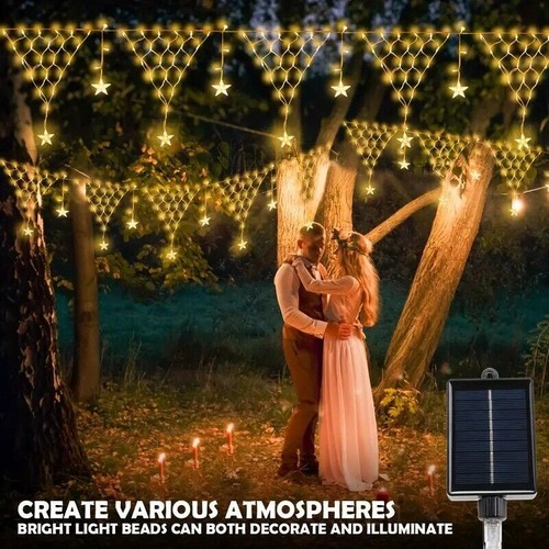 Xmas Party LED Net Mesh Fairy String Light Curtain Waterproof Outdoor Home Decor - Picture 6 of 22