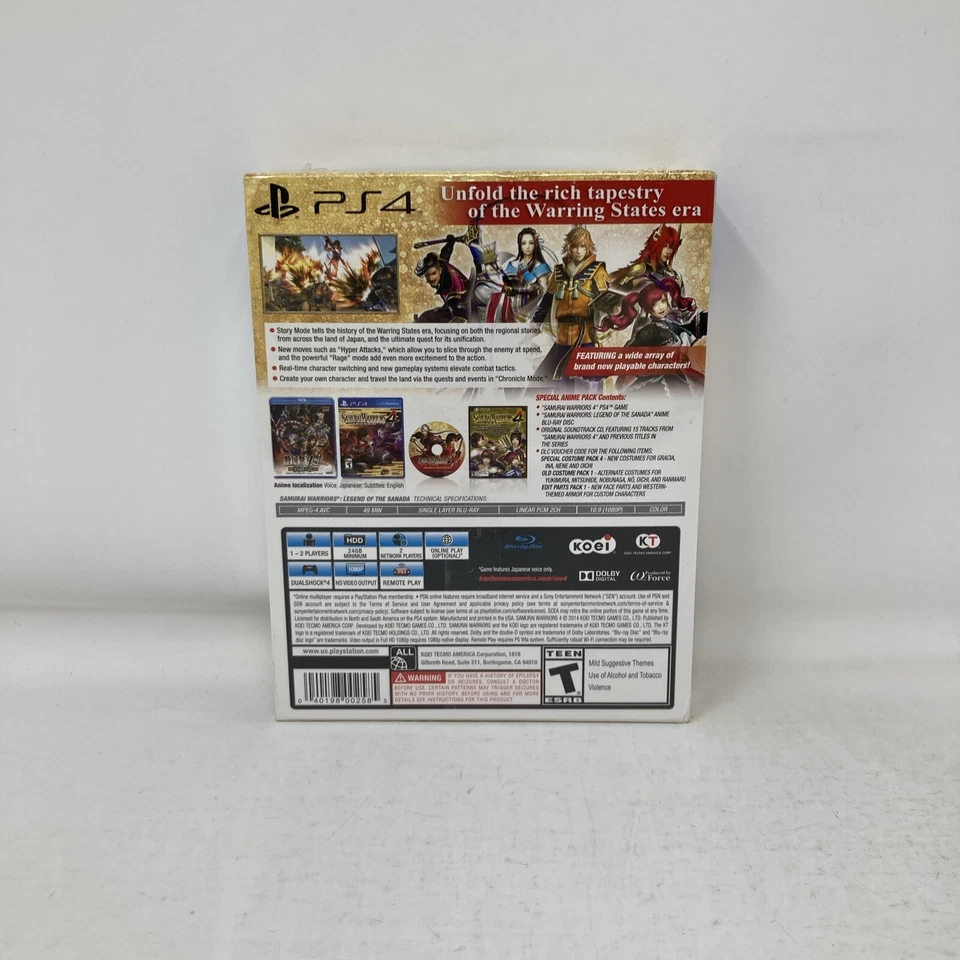Samurai Warriors 4 Special Anime Pack Playstation 4 PS4 Sealed - Image 2 of 4