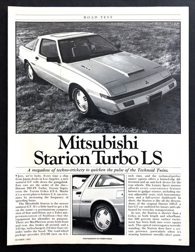 1983 Mitsubishi Starion Turbo LS Straßentest Technische Daten Review Artikel