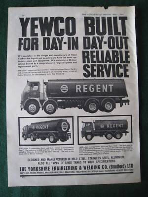 YEWCO THE YORKSHIRE ENGINEERING & WELDING CO. BRADFOR 1964 ADVERT A4 SIZE FILE 6