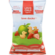 6-Pack Love Child Organics Love Duck Snacks, Apple Strawberry