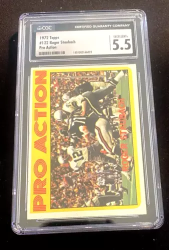 1972 Topps Vintage Football #122 Roger Staubach Rookie Pro Action CGC 5.5 Ex