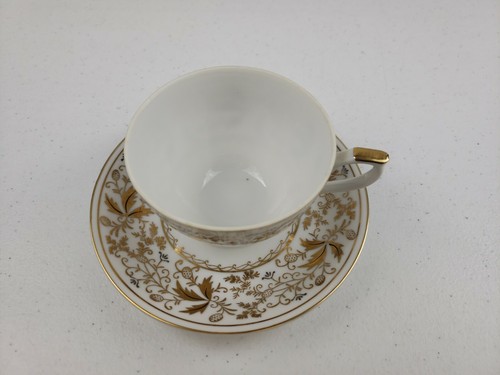 LEFTON HAND PAINTED Floral Leaf Pattern Tea Cup Saucer GOLD Filigree Model 373 N - Picture 9 of 11