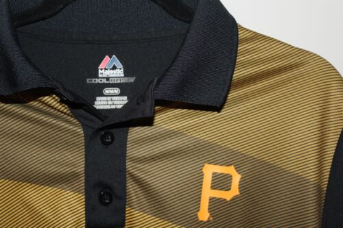 Majestic Cool Base Polo Mens Size Med Pittsburgh Pirates MLB Fan Golf - Picture 2 of 10