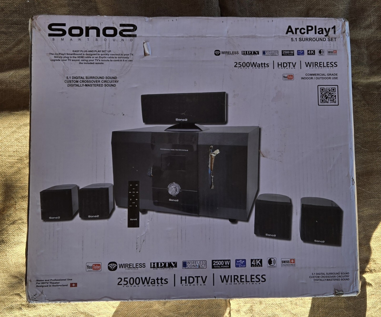 Sonos ArcPlay 1, Smartsound 5.1 Surround Sound System 2500 Watts, NOB ☆READ☆