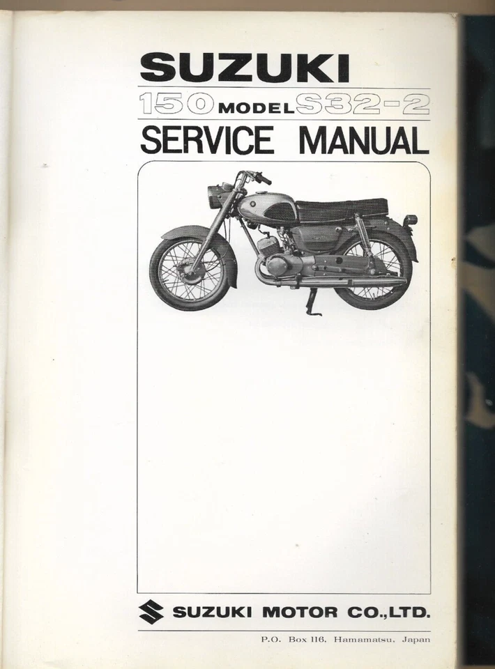 GENUÍNO FABRICANTE DE EQUIPAMENTO ORIGINAL SUZUKI MOTO BIKE 150 S32-2 diagrama de fiação 1965 manual de serviço - Imagem 2 de 3