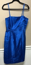 Calvin Klein Royal Blue Spagetti Strap Formal Dress Starburst Front Size 10 NWT