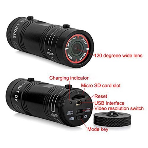 HD 1080P Motorrad Dash Cam DVR Kamera Fahrrad Sporthelm Mini CAM Wasserdicht - Bild 5 von 8