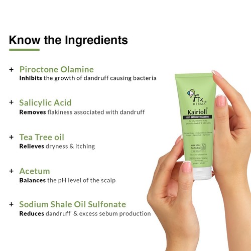 Fixderma Kairfoll Anti Dandruff Shampoo for Oily Sensitive Scalp Prone 100 Ml - Picture 4 of 5