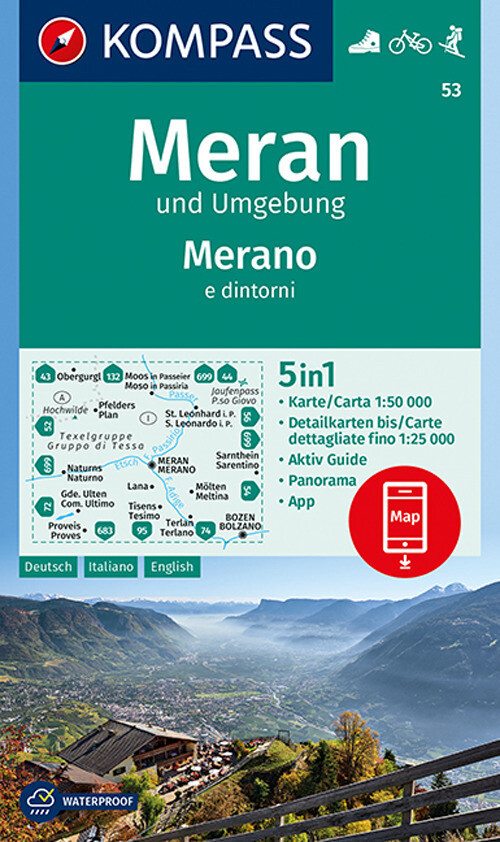 Libri Carta Escursionistica N. 53. Merano E Dintorni 1:50.000. Ediz. Italiana, T