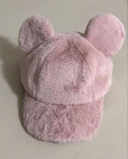 Japan Tokyo Disney Resort Store Ears HeadBand Hat Fluffy Mickey Hand CAP Pink