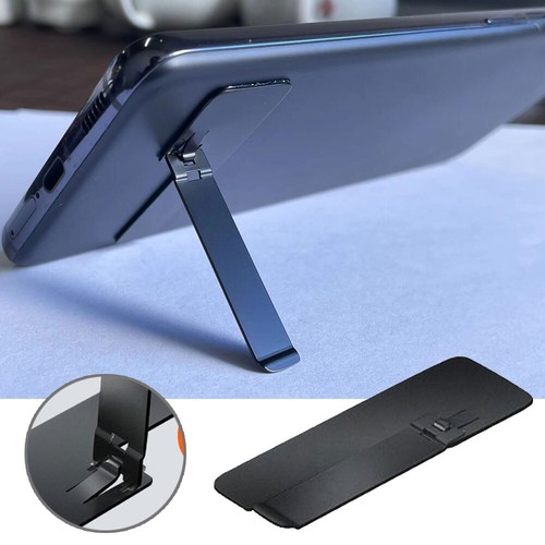 Support de téléphone portable pliable ultra fin support de bureau réglable noir - Photo 2 sur 12