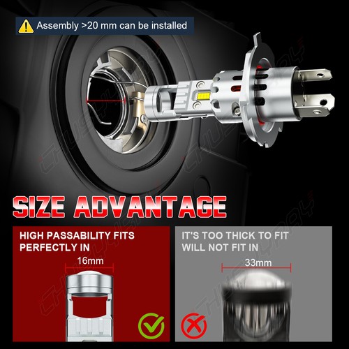 Pair H4 9003 Super White LED Headlight Bulbs For Toyota Yaris 2006-2020 - Picture 11 of 13