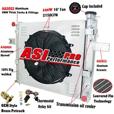 3 Row Aluminum Radiator Shroud Fan Relay For 1999 2000 Jeep Grand Cherokee 4.7L