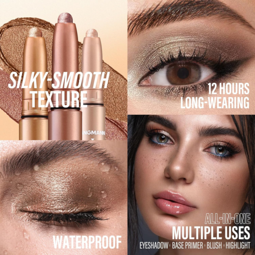 Eyeshadow Stick, 6 PCS Waterproof Multi-Color Eyeshadow Pen Set, Creamy Long-Las - Picture 4 of 11