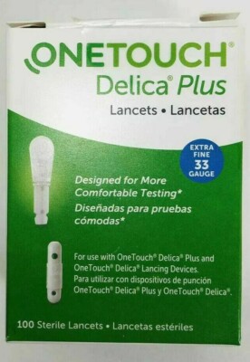 OneTouch Delica Lancets For Comfortable Testing  Extra Fine  33 Gauge 100 Count