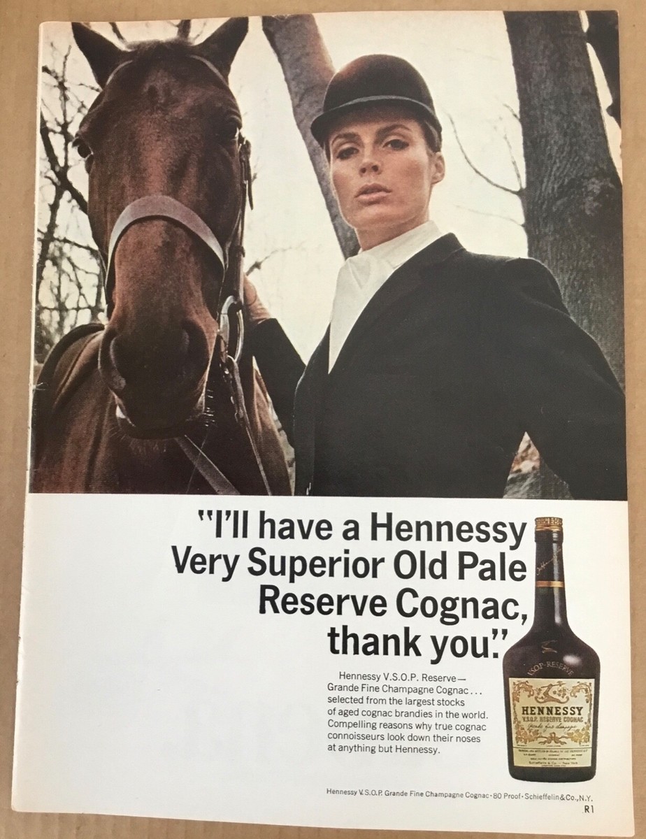 Hennessy cognac ad 1966 original vintage print 1960s retro