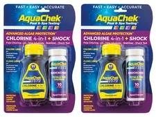 AquaChek Chlorine 4-in-1 + Shock Test Strips Qty: 50 - 2 Pack