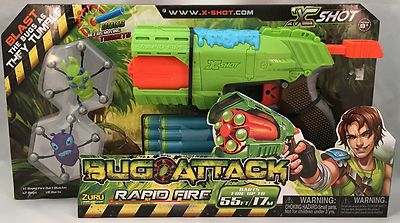 Bug Attack X Shot Rapid Fire Soft Darts Fire Up To 55 Ft Bugs Are Moving Targets