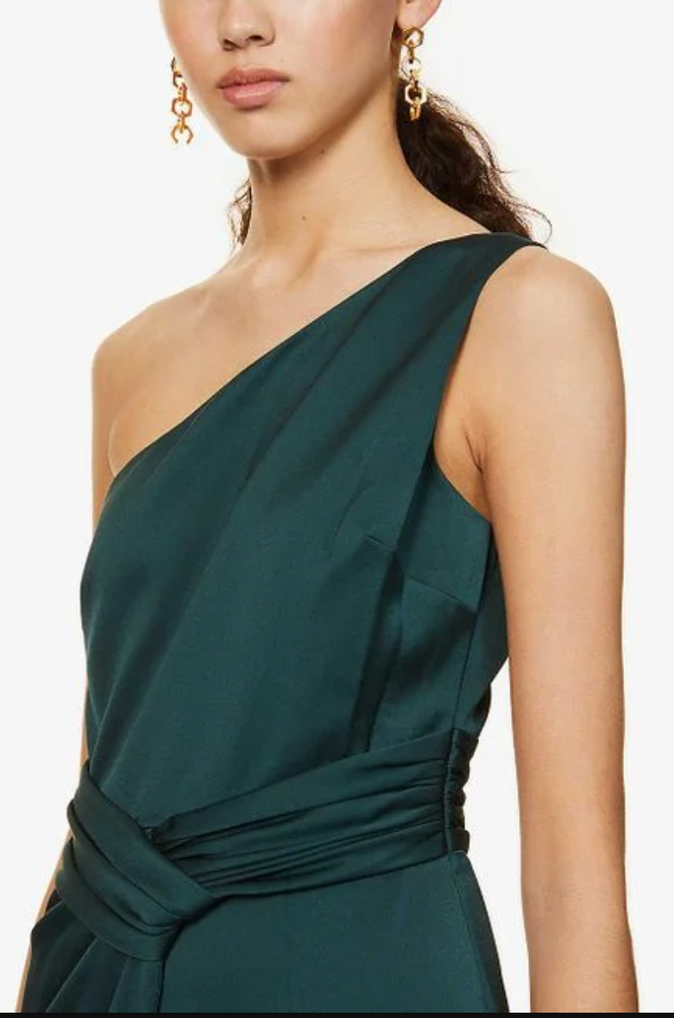 ted baker zaaraa one shoulder dress Ted Baker Blue One Shoulder Satin Dress by Ted Baker