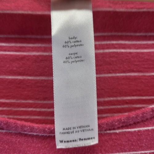 Lucy Athletic Shirt Women Small Pink Striped Short Sleeve Scoop Neck T-Shirt Top - Picture 8 of 11