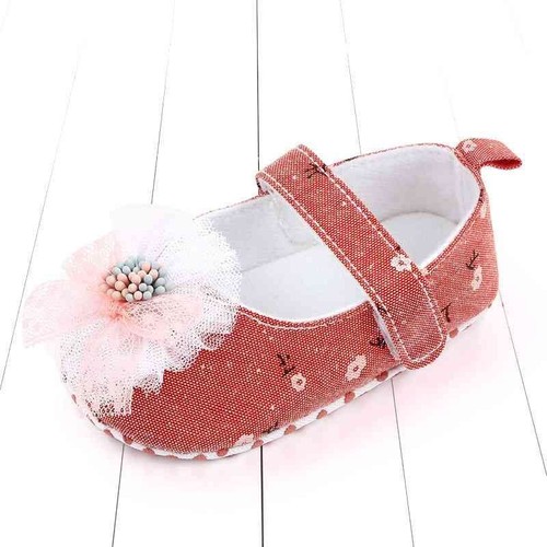 Child Toddler Baby Girl Lace Soft Infant Newborn Shoes Princess Flower Slippers - Picture 7 of 12
