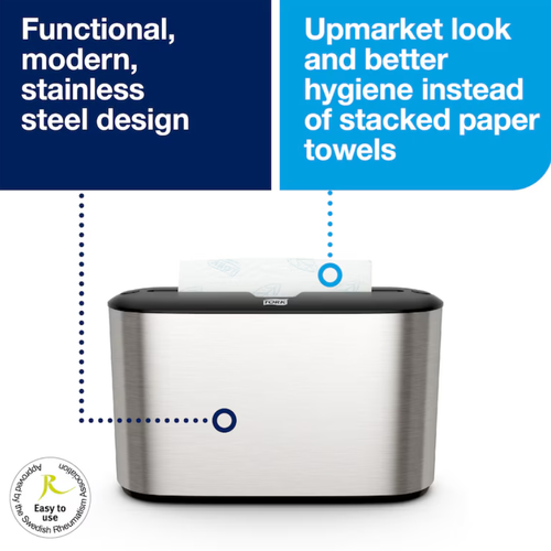 Tork Xpress CounterTop Universal Paper Towel Dispenser, Stainless Steel - 302030 - Picture 7 of 11