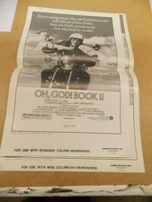OH GOD! BOOK II(1980)GEORGE BURNS ORIGINAL AD MATT SECTION NICE!