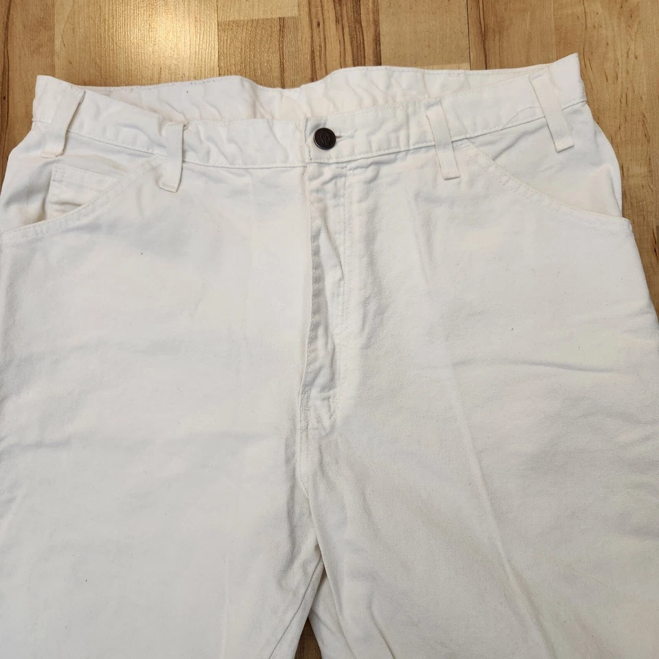 Pantalones de carpintero Dickies unisex 36x30 blancos ropa de trabajo todos los bolsillos nuevos sin etiquetas Foto 3 de 4