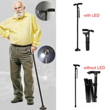Folding Retractable Walking Stick Non-Slip Adjustable Walking Cane Trekking Pole