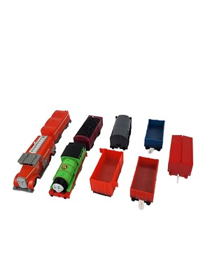 Thomas The Train Trackmaster Percy and Flynn & 5 Various Train Car Tenders