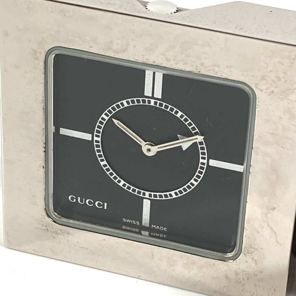 GUCCI REF0840 Logo Travel Watch Watch Interior Table clock SS