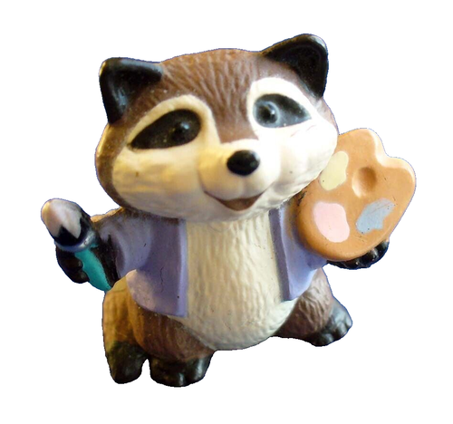 Hallmark MERRY MINIATURES Easter Vintage RACCOON ARTIST Palette '90 Figurine NEW