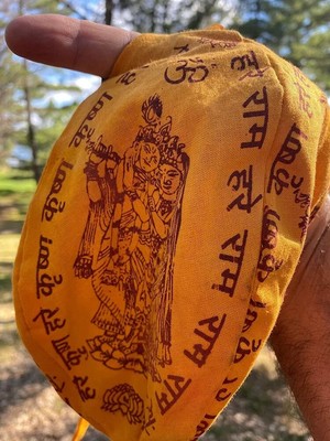 Beautiful Prayer Beads Gomukhi Bag Japa Mantra Sacred Bag -Religious Krishna Bag