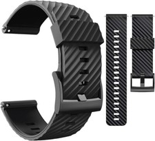 Wearable4U Suunto 7 / Suunto 9 Soft Silicone Wristband Strap 24mm QuickFix Black