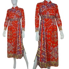 Sylvia Nechis Mt. Vernon NY 60's Designer Midi Dress Abstract Women's Small/Med